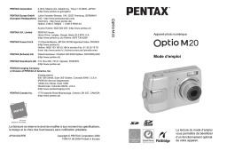 Pentax Série Optio M20 Mode d'emploi