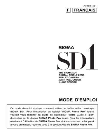 Mode d'emploi | Sigma SD1 Manuel utilisateur | Fixfr