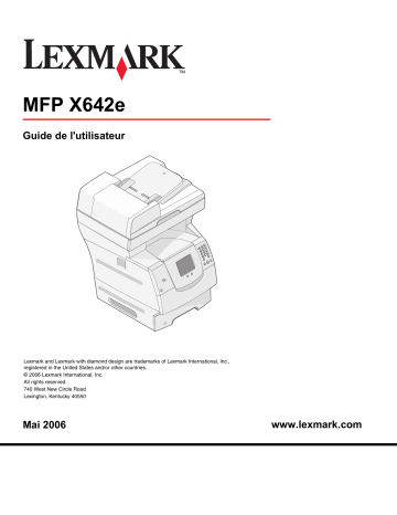 Manuel du propriétaire | Lexmark X642e Manuel utilisateur | Fixfr