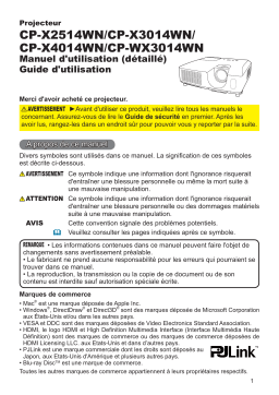 Hitachi CP-X3014WN Manuel utilisateur