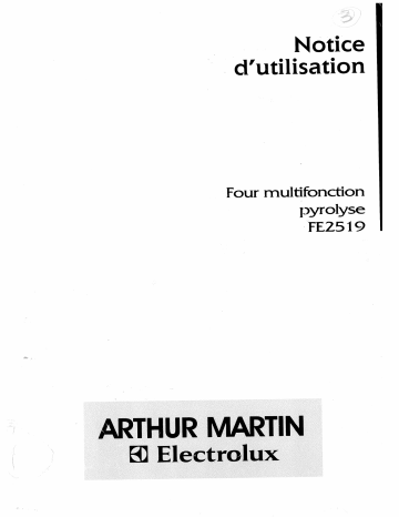 Manuel du propriétaire | ARTHUR MARTIN ATM3402PX Manuel utilisateur | Fixfr