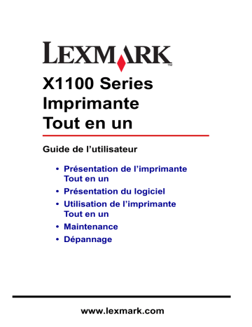 Manuel du propriétaire | Lexmark X1150 Manuel utilisateur | Fixfr