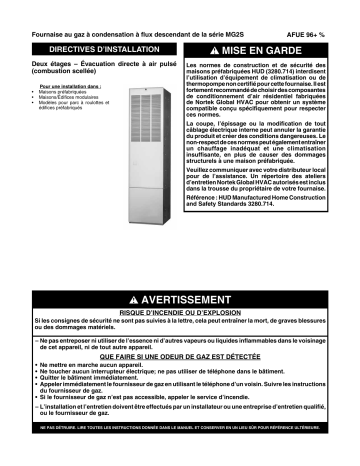 Guide d'installation | Intertherm MG2S Manuel utilisateur | Fixfr