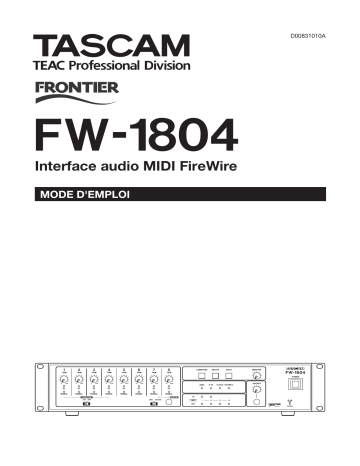 Manuel du propriétaire | Sony FW1804 Manuel utilisateur | Fixfr