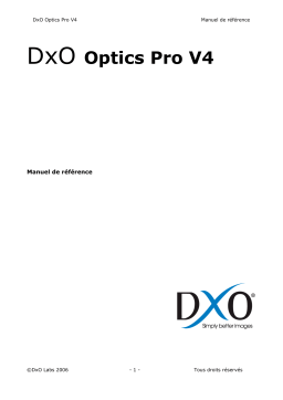 DxO Optics Pro v4 Manuel utilisateur
