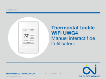 AWG4 (FR-CA) | OJ Electronics UWG4 WiFi thermostat Manuel utilisateur | Fixfr