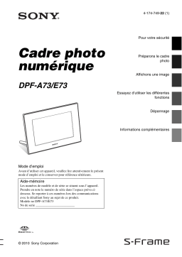 Sony DPF-A73 Manuel utilisateur