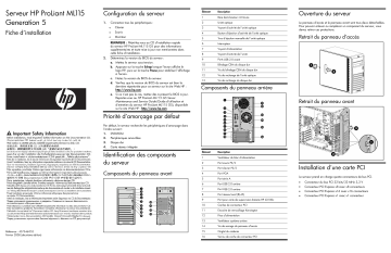 Manuel du propriétaire | HP PROLIANT ML115 G5 SERVER Manuel utilisateur | Fixfr