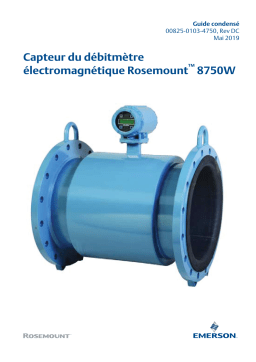 Rosemount 8750W Capteur du débitmètre électromagnétique Manuel utilisateur