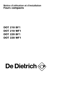 De Dietrich DOT220BF1 Manuel utilisateur