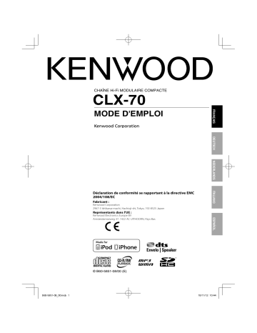 Manuel du propriétaire | Kenwood CLX-70 Manuel utilisateur | Fixfr