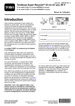 Toro 60V 21in Super Recycler Lawn Mower Walk Behind Mower Manuel utilisateur