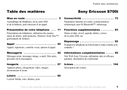 Sony S700i Mode d'emploi