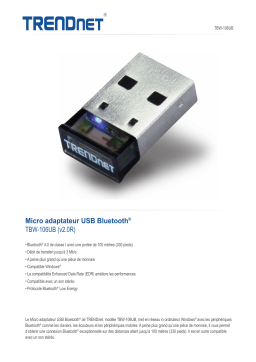 Trendnet TBW-106UB Micro Bluetooth® USB Adapter Fiche technique