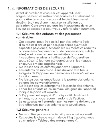 Manuel du propriétaire | Aeg-Electrolux L7FBE841RL7FBE86WL7FBE941 Manuel utilisateur | Fixfr