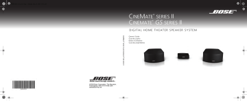 Manuel du propriétaire | Bose CineMate GS Series II Manuel utilisateur | Fixfr