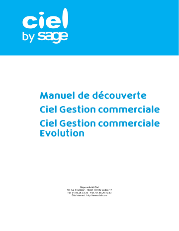 Gestion Commerciale 2015 | Ciel Gestion Commerciale Évolution 2015 Manuel utilisateur | Fixfr