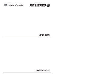 Manuel du propriétaire | ROSIERES RSI 580 RB Manuel utilisateur | Fixfr
