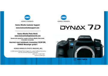 KONICA Dynax 7D Mode d'emploi | Fixfr