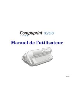 Compuprint 9200 Impact Printer Manuel utilisateur