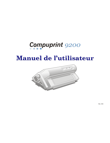 Compuprint 9200 Impact Printer Manuel utilisateur | Fixfr