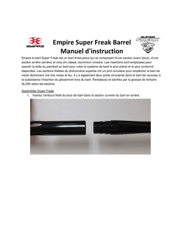 Empire Super Freak Barrel Manuel du propriétaire | Fixfr