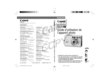 Mode d'emploi | Canon IXUS V3 Manuel utilisateur | Fixfr