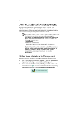 Acer EDATASECURITY MANAGEMENT Manuel utilisateur