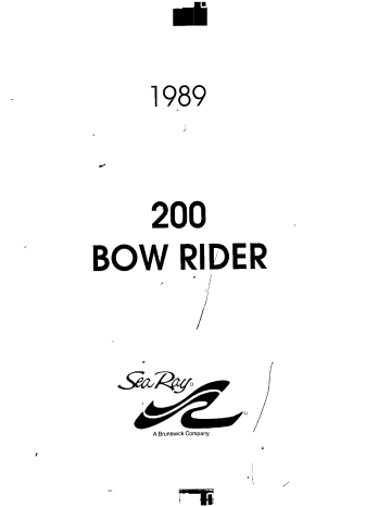 Sea Ray 1989 200 BOW RIDER Manuel utilisateur | Fixfr