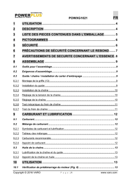 Powerplus POWXG1021 Manuel utilisateur