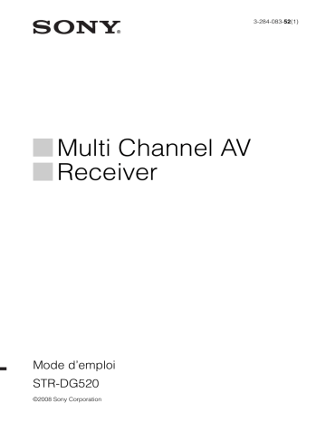 Manuel du propriétaire | Sony STR-DE 225 & STR-DE225,MV Manuel utilisateur | Fixfr