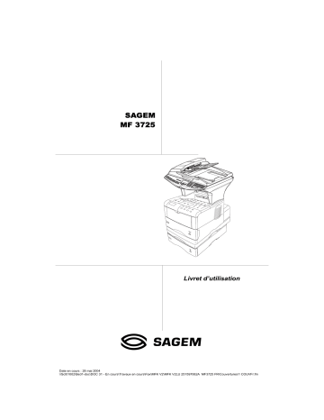 Manuel du propriétaire | Sagem MF 3725 Manuel utilisateur | Fixfr