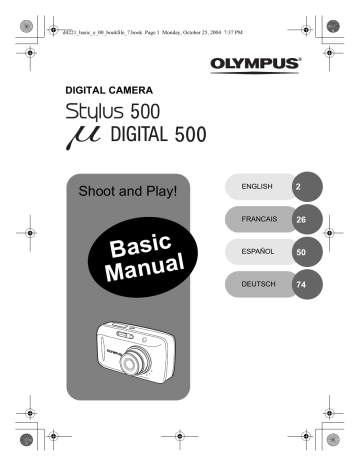 μ 500 Digital | Olympus Stylus 500 DIGITAL Manuel utilisateur | Fixfr