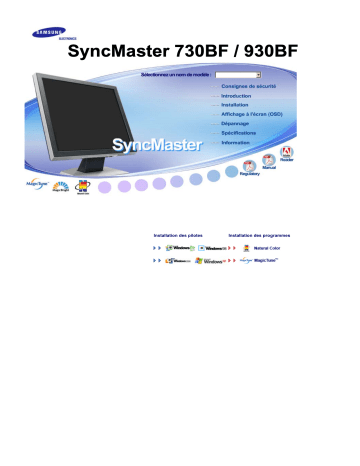 Manuel du propriétaire | Samsung SYNCMASTER 730BF Manuel utilisateur | Fixfr