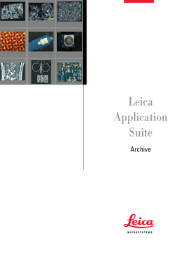 Leica APPLICATION SUITE ARCHIVE Manuel utilisateur