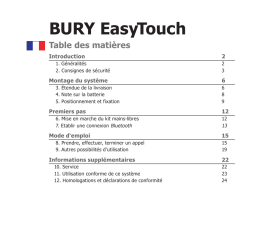 BURY EasyTouch Manuel utilisateur