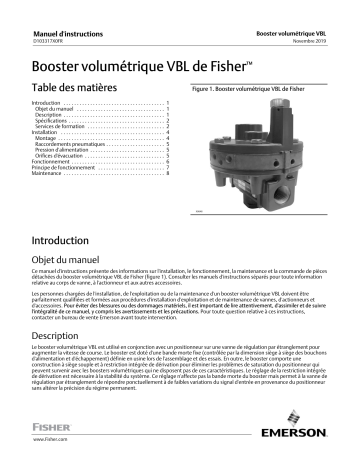 Fisher Booster volumétrique VBL de ( VBL Volume Booster) Manuel du propriétaire | Fixfr