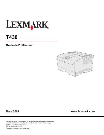 Manuel du propriétaire | Lexmark T430 Manuel utilisateur | Fixfr