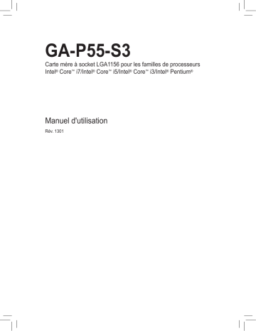 Manuel du propriétaire | Gigabyte GA-P55-S3 Manuel utilisateur | Fixfr