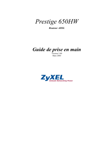 Manuel du propriétaire | ZyXEL PRESTIGE 650HW Manuel utilisateur | Fixfr