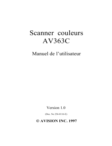 Manuel du propriétaire | Avision AV363C Manuel utilisateur | Fixfr