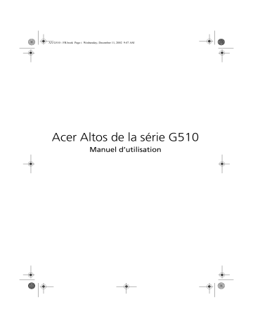Manuel du propriétaire | Acer AAG510 Manuel utilisateur | Fixfr