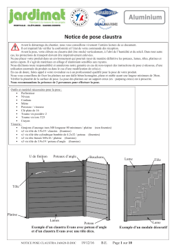 Castorama Claustra Alpes 6 lames 180 cm Manuel utilisateur