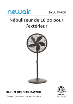 NewAir AF-600 Outdoor Misting Fan and Pedestal Fan Combination, 600 sq. ft.  Manuel utilisateur