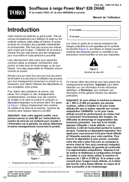 Toro Power Max 826 OHAE Snowthrower Manuel utilisateur