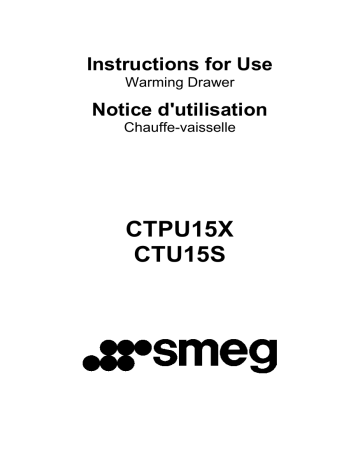 Manuel du propriétaire | Smeg CTU15S Manuel utilisateur | Fixfr