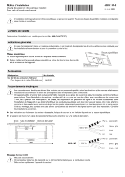 V-ZUG 003 Hob GK46TIPSC Induction Guide d'installation