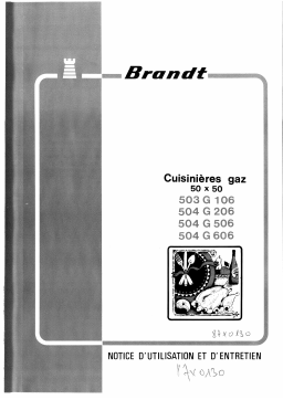 Brandt 504G50 Manuel utilisateur