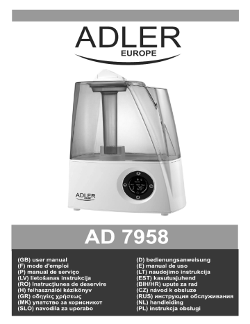 Manuel du propriétaire | Adler AD 7958 Air humidifier Manuel utilisateur | Fixfr