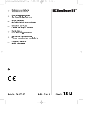 Manuel du propriétaire | EINHELL BG-CH 18 LI Manuel utilisateur | Fixfr